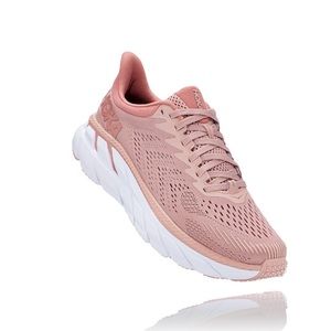 Hoka One One Clifton 7 Misty Rose/Cameo Brown Mesh Women’s Running Shoe